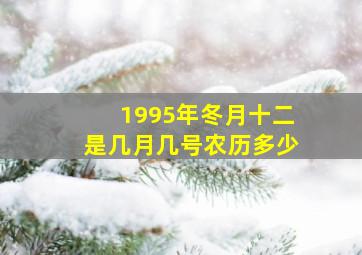 1995年冬月十二是几月几号农历多少