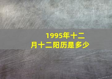 1995年十二月十二阳历是多少