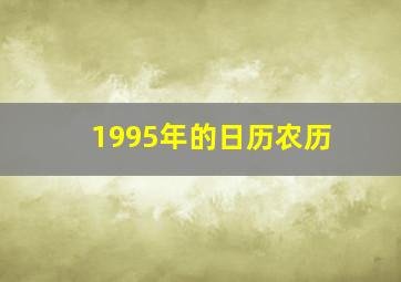 1995年的日历农历