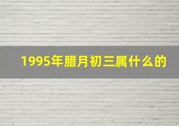 1995年腊月初三属什么的