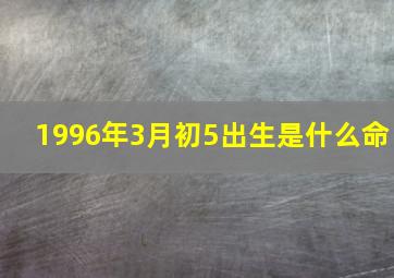 1996年3月初5出生是什么命