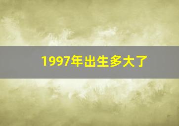 1997年出生多大了