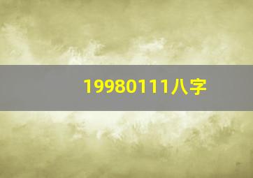 19980111八字