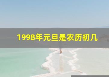 1998年元旦是农历初几