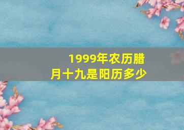 1999年农历腊月十九是阳历多少