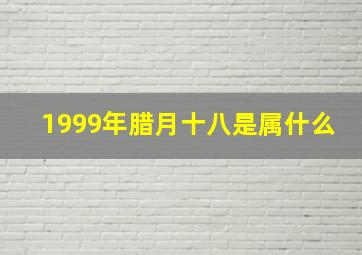 1999年腊月十八是属什么