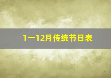 1一12月传统节日表