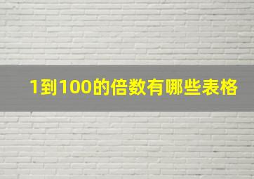 1到100的倍数有哪些表格