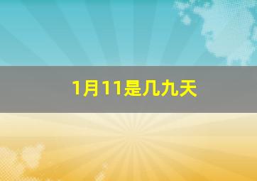 1月11是几九天