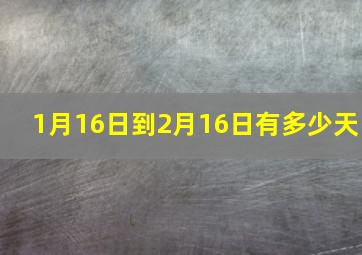 1月16日到2月16日有多少天