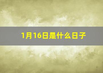 1月16日是什么日子