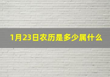 1月23日农历是多少属什么