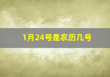 1月24号是农历几号