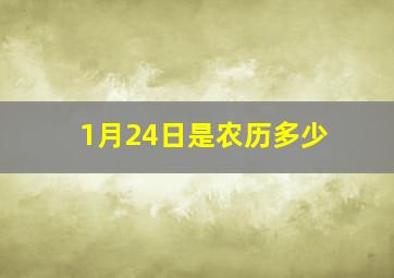 1月24日是农历多少