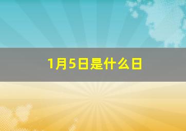 1月5日是什么日