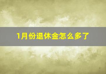 1月份退休金怎么多了