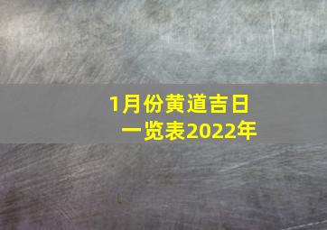 1月份黄道吉日一览表2022年