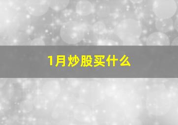 1月炒股买什么