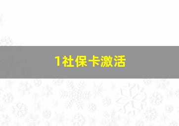 1社保卡激活