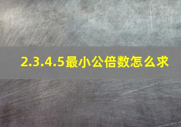 2.3.4.5最小公倍数怎么求