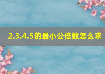 2.3.4.5的最小公倍数怎么求