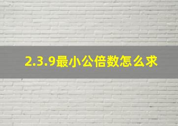 2.3.9最小公倍数怎么求