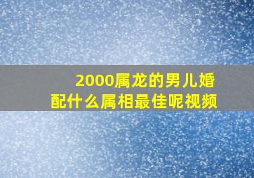 2000属龙的男儿婚配什么属相最佳呢视频