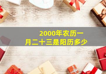 2000年农历一月二十三是阳历多少