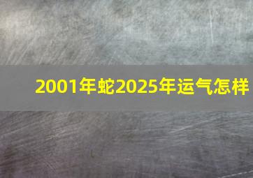 2001年蛇2025年运气怎样