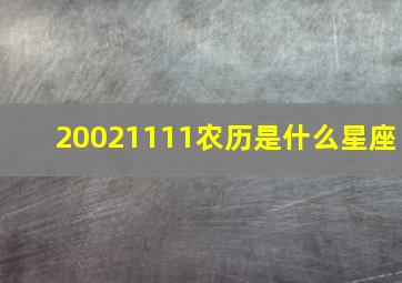 20021111农历是什么星座