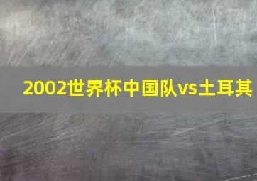 2002世界杯中国队vs土耳其