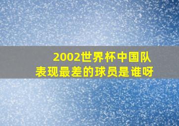 2002世界杯中国队表现最差的球员是谁呀