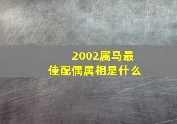 2002属马最佳配偶属相是什么