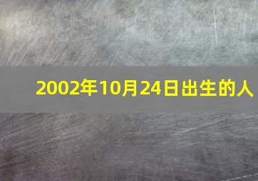 2002年10月24日出生的人