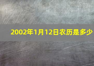 2002年1月12日农历是多少