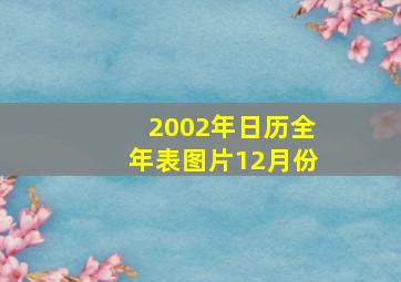 2002年日历全年表图片12月份