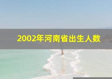 2002年河南省出生人数