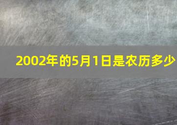 2002年的5月1日是农历多少