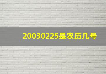 20030225是农历几号