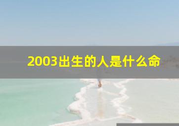 2003出生的人是什么命