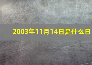 2003年11月14日是什么日