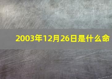 2003年12月26日是什么命