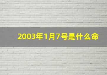 2003年1月7号是什么命