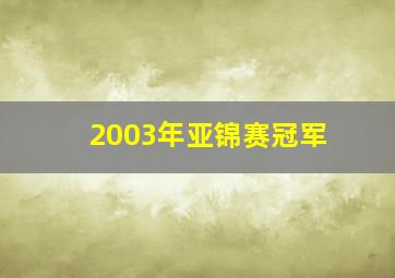 2003年亚锦赛冠军