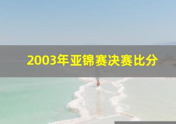 2003年亚锦赛决赛比分