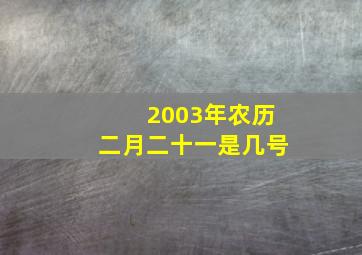 2003年农历二月二十一是几号