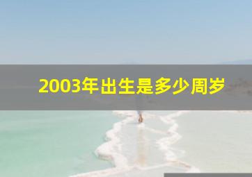 2003年出生是多少周岁