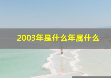 2003年是什么年属什么