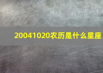 20041020农历是什么星座