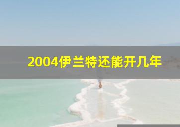 2004伊兰特还能开几年